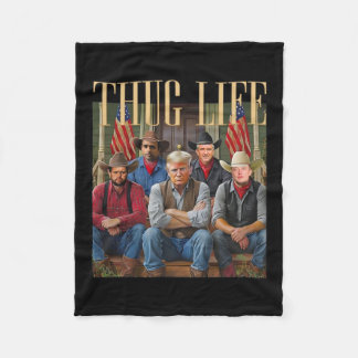 Thug Trump Vance Kennedy Elon for Life Graphic Fleecefilt