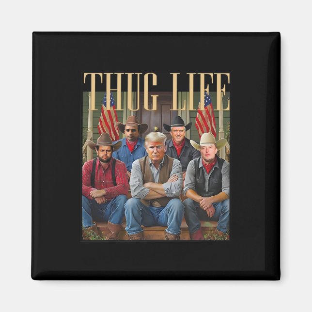 Thug Trump Vance Kennedy Elon for Life Graphic Magnet (Framsidan)