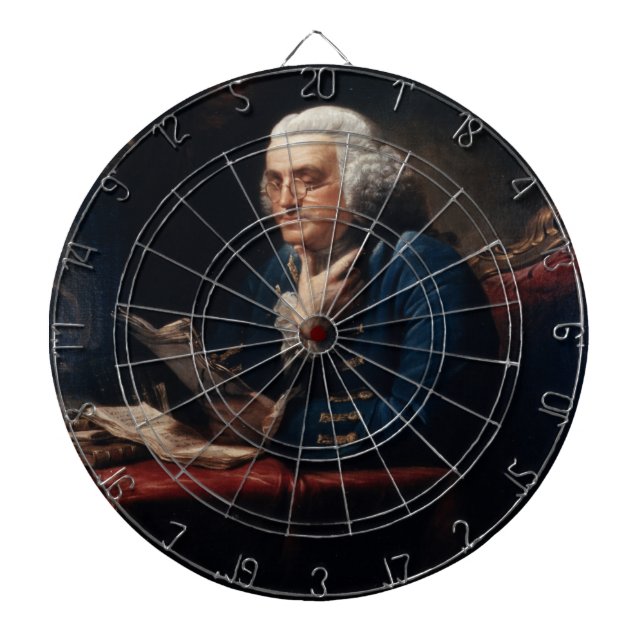 Thumb Porträtt, Benjamin Franklin, grundande Far Darttavla (Framsidan)