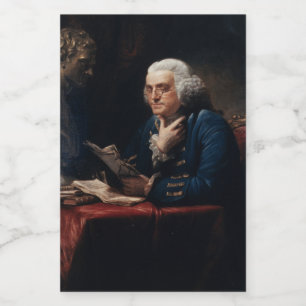 Thumb Porträtt, Benjamin Franklin, grundande Far Mat Etikett