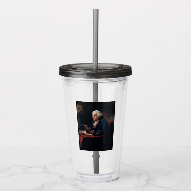 Thumb Porträtt, Benjamin Franklin, grundande Far Take Away Mugg (Framsida)