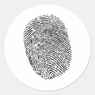 Thumb-utskrift Runt Klistermärke