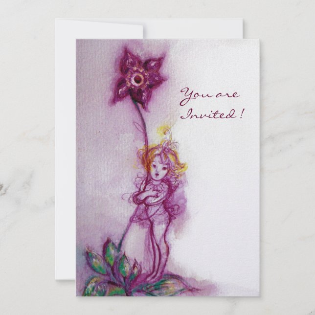THUMBELINA 2,rosa lila white ice metallic Inbjudningar (Framsida)