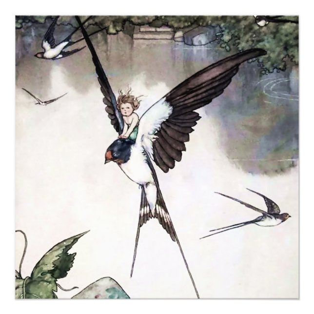 Thumbelina by W Heath Robinson Fototryck (Framsidan)