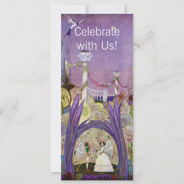 Thumbelina drottning av blommainbjudan inbjudningar (Framsida)