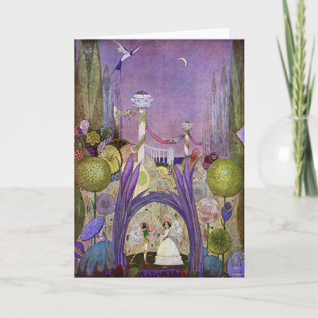 Thumbelina Fairy Tale Illustration Card Kort (Framsida)
