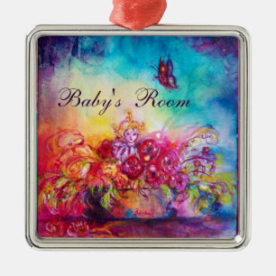 THUMBELINA,FLOWER BASKET OCH BUTTERFLY JULGRANSPRYDNAD METALL