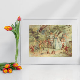 Thumbelina och Prince Bröllop, Vintage Fairy Tales Poster