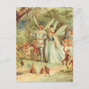 Thumbelina och Prince Bröllop, Vintage Fairy Tales Vykort