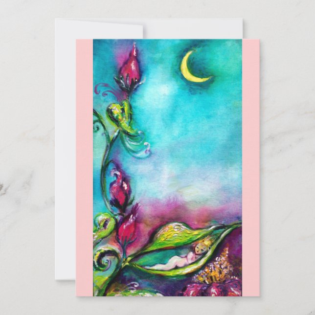 THUMBELINA rosa Blue Red guld metallic Meddelande (Framsida)