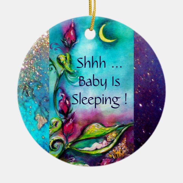 THUMBELINA ROSA RUBY HEART MONOGRAM DOOR HANGER JULGRANSPRYDNAD KERAMIK (Framsidan)