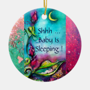 THUMBELINA ROSA RUBY HEART MONOGRAM DOOR HANGER JULGRANSPRYDNAD KERAMIK