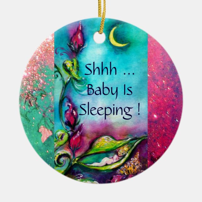 THUMBELINA ROSA RUBY HEART MONOGRAM DOOR HANGER JULGRANSPRYDNAD KERAMIK (Framsidan)