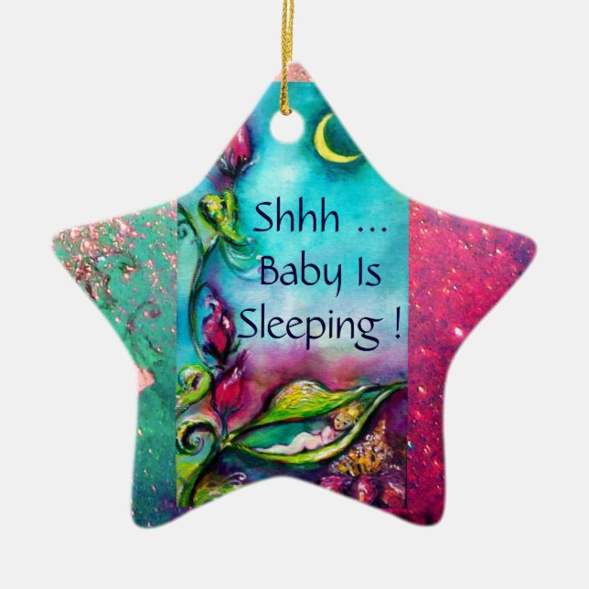THUMBELINA ROSA RUBY STAR MONOGRAM DOOR HANGER JULGRANSPRYDNAD KERAMIK (Framsidan)