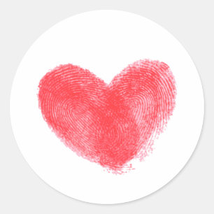 THUMBPRINT HEART RUNT KLISTERMÄRKE