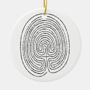 Thumbprint labyrint julgransprydnad keramik