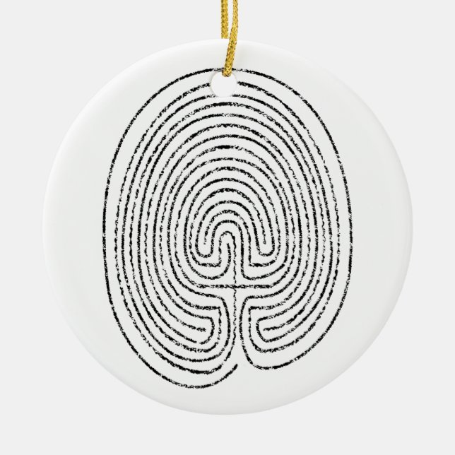 Thumbprint labyrint julgransprydnad keramik (Framsidan)