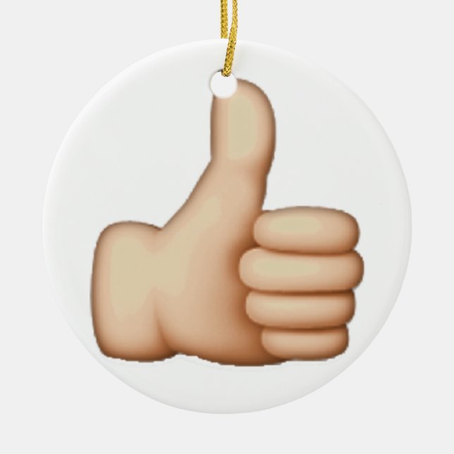 Thumbs Up - Emoji Julgransprydnad Keramik (Framsidan)