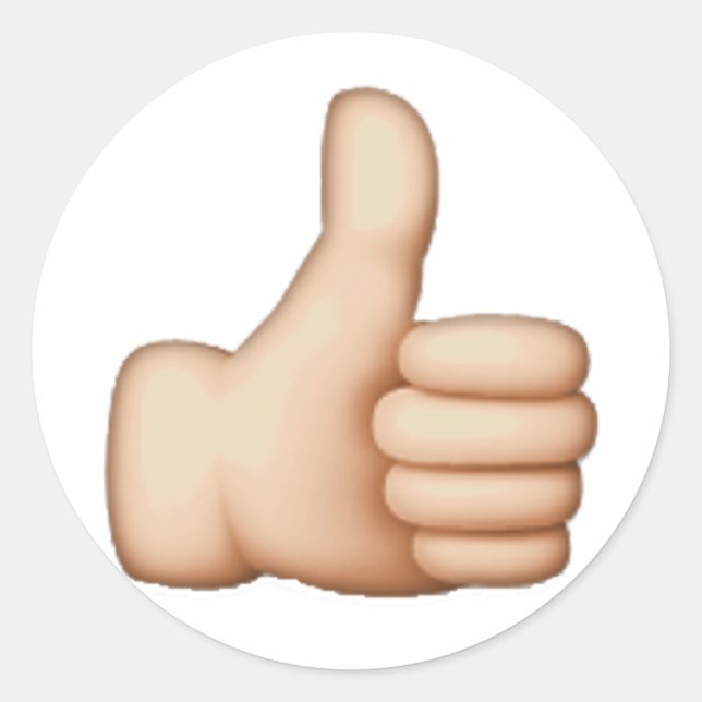 Thumbs Up - Emoji Runt Klistermärke (Framsida)