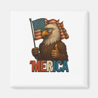 Thumbs Up Merica Eagle Funny och Patriotic Magnet