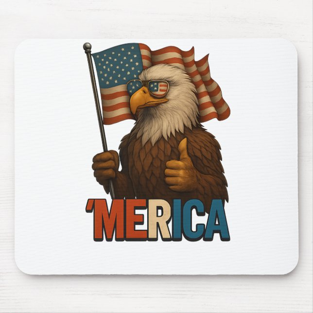 Thumbs Up Merica Eagle Funny och Patriotic Musmatta (Framsidan)