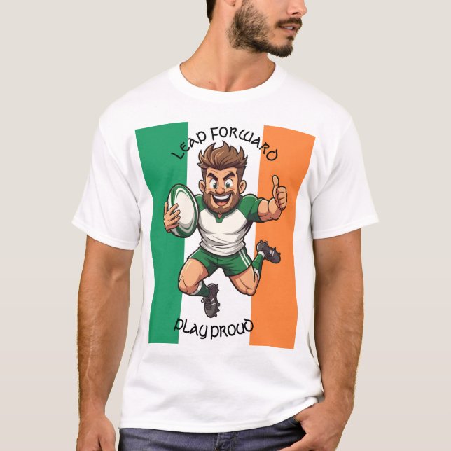 Thumbs Up to the Try Line Irish Rugby Joy T Shirt (Framsida)