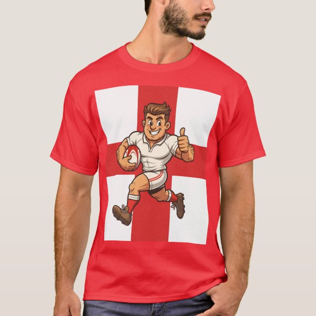 Thumbs-Up Try Run Cheerful Rugby Hero T Shirt (Framsida)