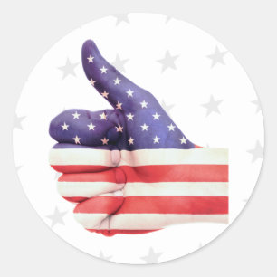 Thumbs Up USA Runt Klistermärke
