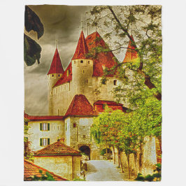 Thun Castle, Schweiz Acrylic Art Fleecefilt
