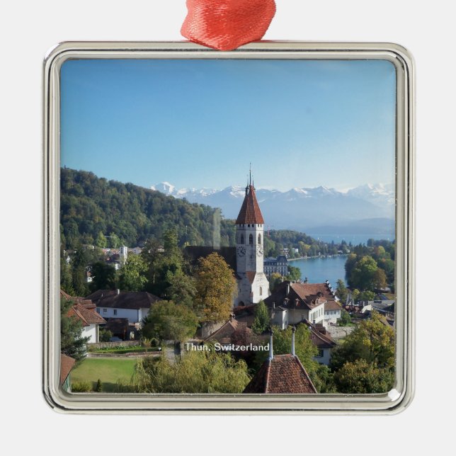 Thun, Schweiz liggande Julgransprydnad Metall (Framsidan)