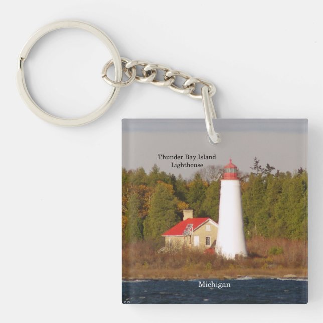 Thunder Bay Island Lighthouse nyckelring (Framsidan)