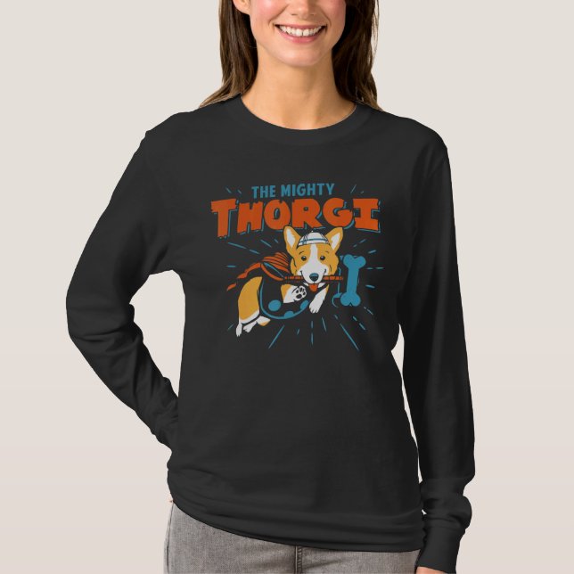 Thunder Corgi Corgi Owner Thorgi T Shirt (Framsida)