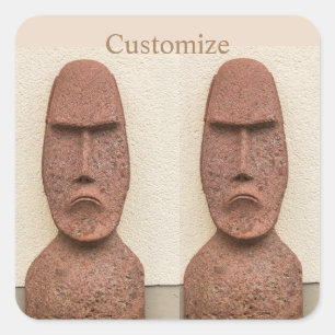 Thunder_Cove, Moai Head Thunder_Cove Fyrkantigt Klistermärke