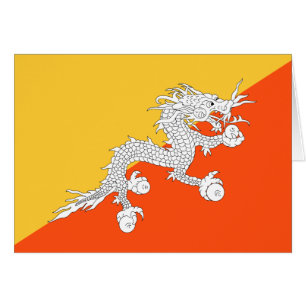 Thunder Dragon Flagga of Bhutan OBS Kort