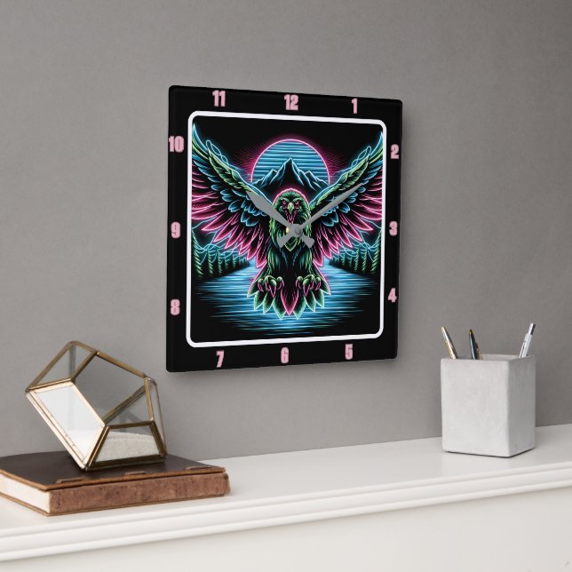 Thunder Falcon Luminous Timepart Fyrkantig Klocka (Kontor)