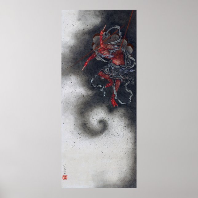 Thunder God, Hokusai Poster (Framsidan)