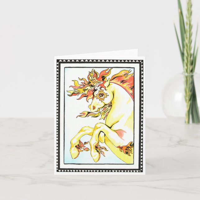 Thunder Horse Card - gult Tack Kort (Framsida)