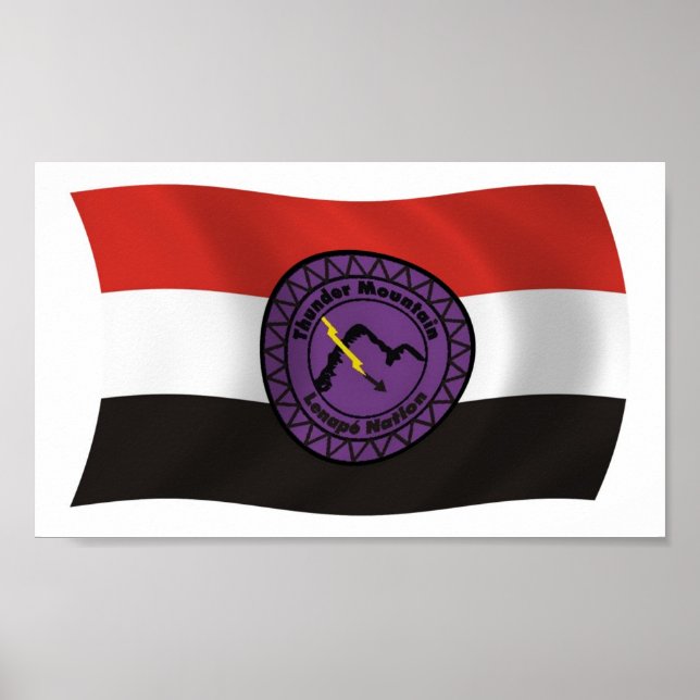 Thunder Mountain Lenape Nation Flag Postertryck Poster (Framsidan)