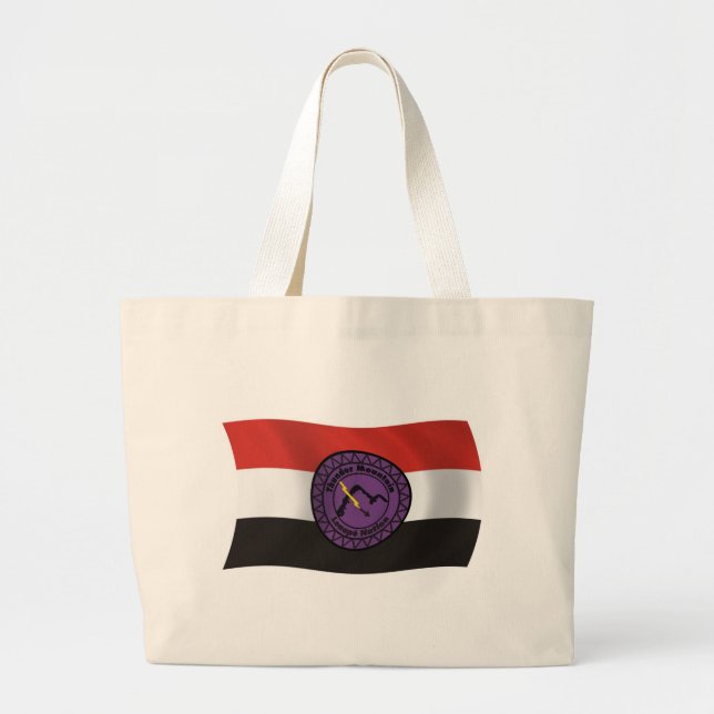 Thunder Mountain Lenape Nation Flag Tote-väska Jumbo Tygkasse (Framsidan)
