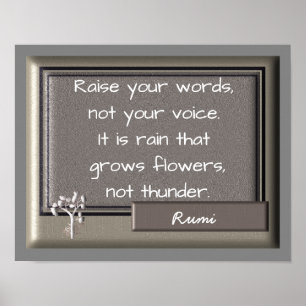 Thunder och Rain - Rumi-citat - Art print Poster