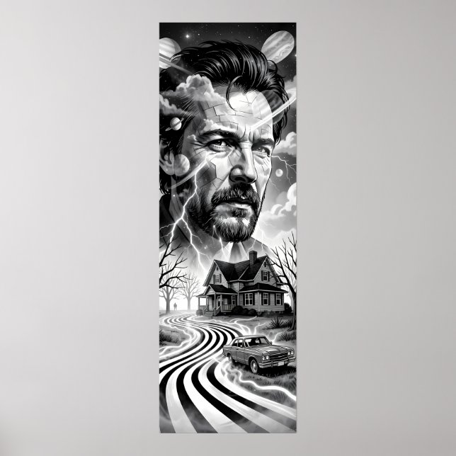 Thunder Road Drömlandskap i Noir Affisch (Framsidan)