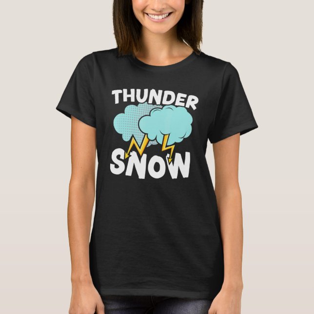 Thunder Snow  Ice Cold Snowy Winter Season 1 T Shirt (Framsida)