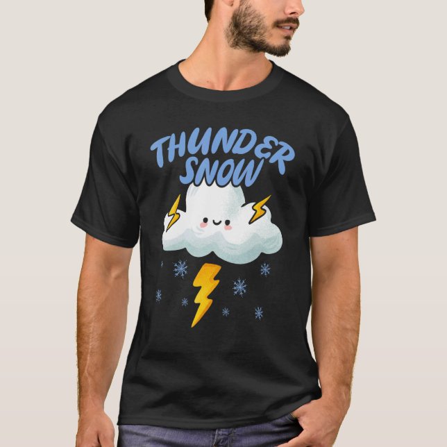 Thunder Snow   Ice Cold Snowy Winter Season T Shirt (Framsida)