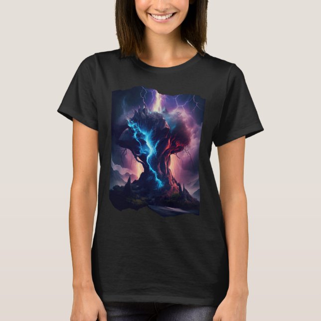 Thunder Surreal Artwork T Shirt (Framsida)