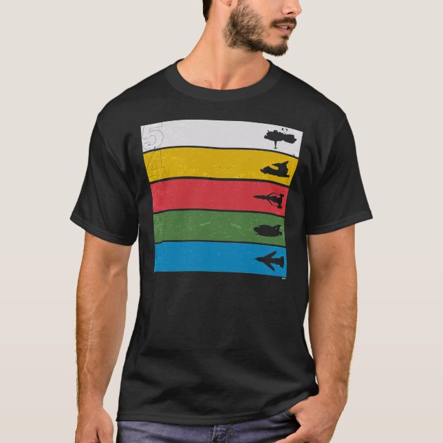 Thunderbird Classi- Birds Silhouettes på Rand T Shirt (Framsida)