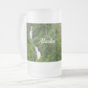Thunderbird Falls Painterly Frosted Glass Beer Mug Frostat Ölglas