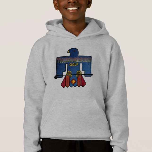Thunderbird Golf Youth Hoodie - Tribal-Inspired De T Shirt (Framsida)