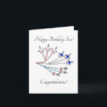 Thunderbird Son Birthday Card White Kort<br><div class="desc">Vilket bättre sätt att fira din sons speciella födelsedag än med ett flygförlopp av Thunderbird aerobatic jet, berömt för sina andningsbesvär och för sina röda, vita och blå spår, särskilt när de flyger över Förenta staterna.. Skicka ett högtidligt flygförsprång till den släkting som kärlek flygplan är, en avhoppande pilot, eller...</div>