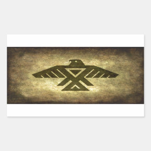 Thunderbird - vintageparchmentstruktur rektangulärt klistermärke