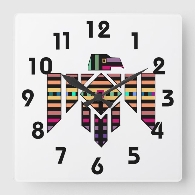 Thunderbird Wall Clock Fyrkantig Klocka (Framsida)